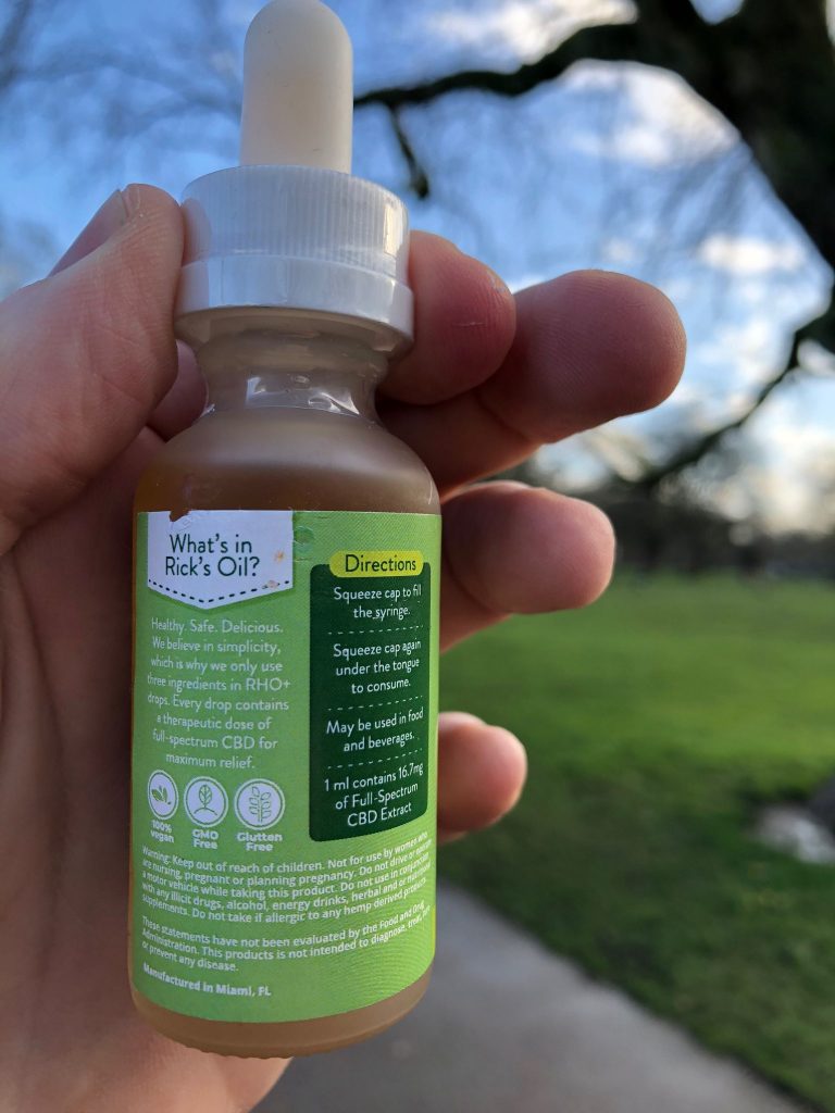 RHO+ Lemongrass CBD Oil Tincture Drops 250 MG
